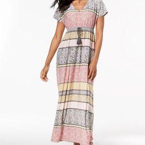 Style & Co Short Sleeve Maxi Dress